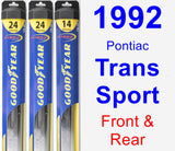 Front & Rear Wiper Blade Pack for 1992 Pontiac Trans Sport - Hybrid