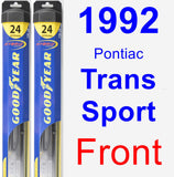 Front Wiper Blade Pack for 1992 Pontiac Trans Sport - Hybrid