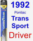 Driver Wiper Blade for 1992 Pontiac Trans Sport - Hybrid