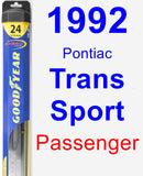 Passenger Wiper Blade for 1992 Pontiac Trans Sport - Hybrid