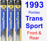 Front & Rear Wiper Blade Pack for 1993 Pontiac Trans Sport - Hybrid