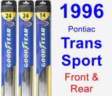 Front & Rear Wiper Blade Pack for 1996 Pontiac Trans Sport - Hybrid
