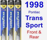 Front & Rear Wiper Blade Pack for 1998 Pontiac Trans Sport - Hybrid