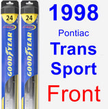 Front Wiper Blade Pack for 1998 Pontiac Trans Sport - Hybrid