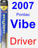 Driver Wiper Blade for 2007 Pontiac Vibe - Hybrid