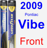 Front Wiper Blade Pack for 2009 Pontiac Vibe - Hybrid