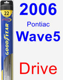 Driver Wiper Blade for 2006 Pontiac Wave5 - Hybrid