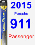 Passenger Wiper Blade for 2015 Porsche 911 - Hybrid