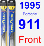 Front Wiper Blade Pack for 1995 Porsche 911 - Hybrid