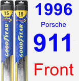 Front Wiper Blade Pack for 1996 Porsche 911 - Hybrid