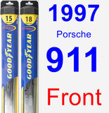 Front Wiper Blade Pack for 1997 Porsche 911 - Hybrid