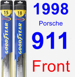 Front Wiper Blade Pack for 1998 Porsche 911 - Hybrid