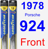 Front Wiper Blade Pack for 1978 Porsche 924 - Hybrid