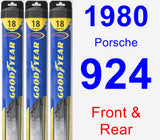 Front & Rear Wiper Blade Pack for 1980 Porsche 924 - Hybrid