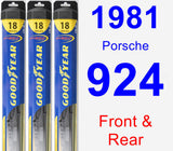 Front & Rear Wiper Blade Pack for 1981 Porsche 924 - Hybrid