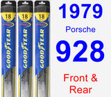 Front & Rear Wiper Blade Pack for 1979 Porsche 928 - Hybrid