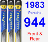 Front & Rear Wiper Blade Pack for 1983 Porsche 944 - Hybrid