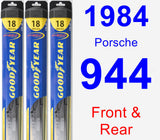 Front & Rear Wiper Blade Pack for 1984 Porsche 944 - Hybrid