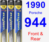 Front & Rear Wiper Blade Pack for 1990 Porsche 944 - Hybrid