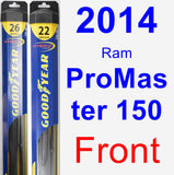 Front Wiper Blade Pack for 2014 Ram ProMaster 1500 - Hybrid