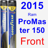 Front Wiper Blade Pack for 2015 Ram ProMaster 1500 - Hybrid