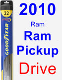 Driver Wiper Blade for 2010 Ram Ram Pickup - Hybrid