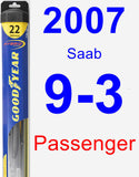 Passenger Wiper Blade for 2007 Saab 9-3 - Hybrid