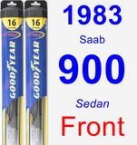 Front Wiper Blade Pack for 1983 Saab 900 - Hybrid