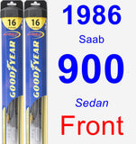 Front Wiper Blade Pack for 1986 Saab 900 - Hybrid