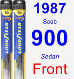 Front Wiper Blade Pack for 1987 Saab 900 - Hybrid