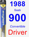 Driver Wiper Blade for 1988 Saab 900 - Hybrid