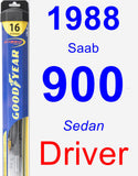 Driver Wiper Blade for 1988 Saab 900 - Hybrid