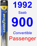 Passenger Wiper Blade for 1992 Saab 900 - Hybrid