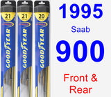 Front & Rear Wiper Blade Pack for 1995 Saab 900 - Hybrid
