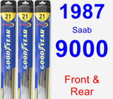 Front & Rear Wiper Blade Pack for 1987 Saab 9000 - Hybrid