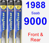 Front & Rear Wiper Blade Pack for 1988 Saab 9000 - Hybrid