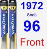Front Wiper Blade Pack for 1972 Saab 96 - Hybrid