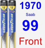 Front Wiper Blade Pack for 1970 Saab 99 - Hybrid