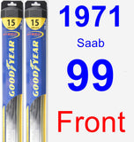 Front Wiper Blade Pack for 1971 Saab 99 - Hybrid