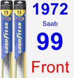 Front Wiper Blade Pack for 1972 Saab 99 - Hybrid