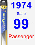 Passenger Wiper Blade for 1974 Saab 99 - Hybrid