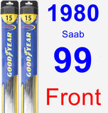 Front Wiper Blade Pack for 1980 Saab 99 - Hybrid