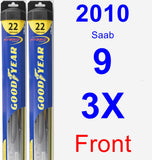 Front Wiper Blade Pack for 2010 Saab 9-3X - Hybrid