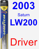 Driver Wiper Blade for 2003 Saturn LW200 - Hybrid