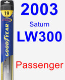Passenger Wiper Blade for 2003 Saturn LW300 - Hybrid