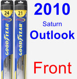 Front Wiper Blade Pack for 2010 Saturn Outlook - Hybrid