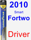 Driver Wiper Blade for 2010 Smart Fortwo - Hybrid