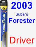 Driver Wiper Blade for 2003 Subaru Forester - Hybrid