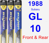 Front & Rear Wiper Blade Pack for 1988 Subaru GL-10 - Hybrid