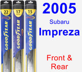 Front & Rear Wiper Blade Pack for 2005 Subaru Impreza - Hybrid